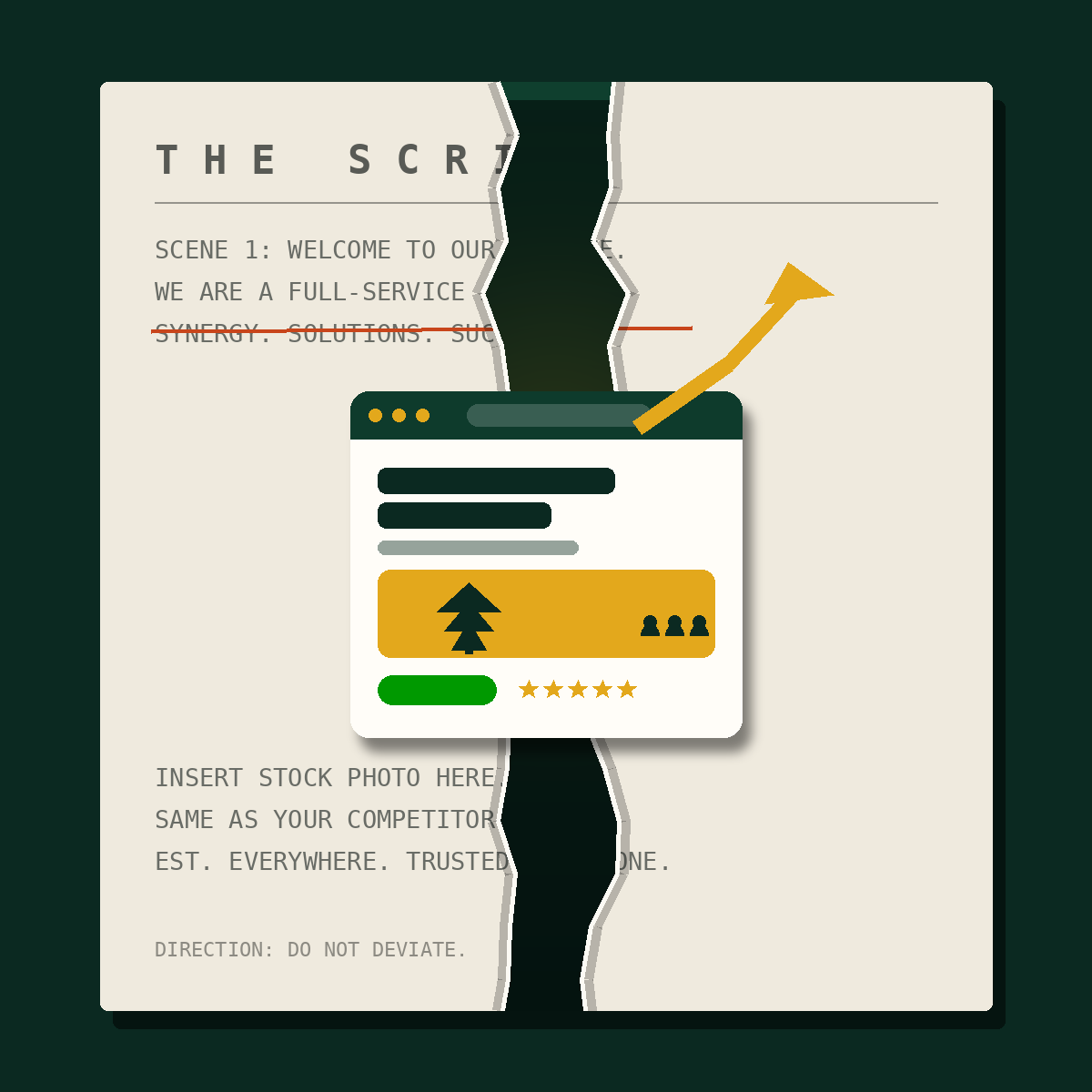 The Script, ripped open, with a SpruceUpSite website bursting out